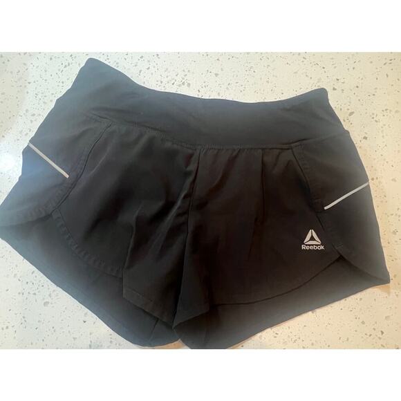 REEBOK RUNNING SHORTS BLACK AND GRAY WOMENS XS - Picture 1 of 5